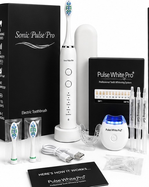 Sonic Pulse Pro electric toothbrush with the Pulse White Pro whitening kit