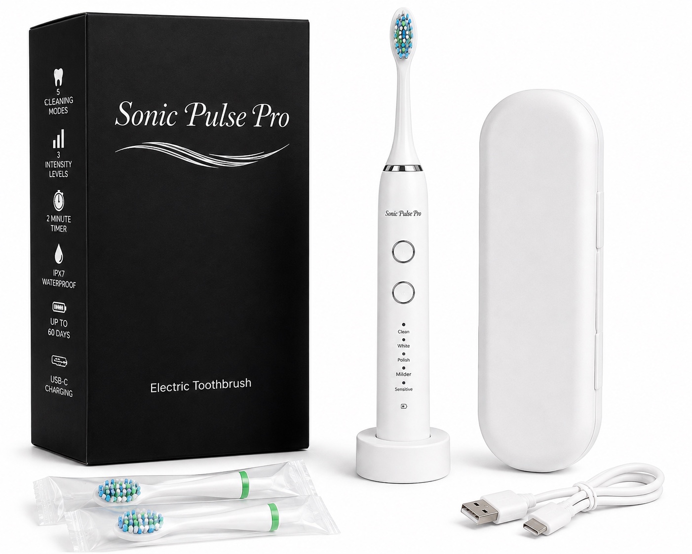 Sonic Pulse Pro electric toothbrush in White